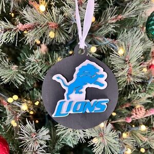 Handmade Detroit Lions Christmas Ornament